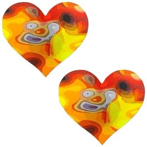 Multicolor Swirl Heart Pasties Nipple Covers | Festival Rave Clubwear